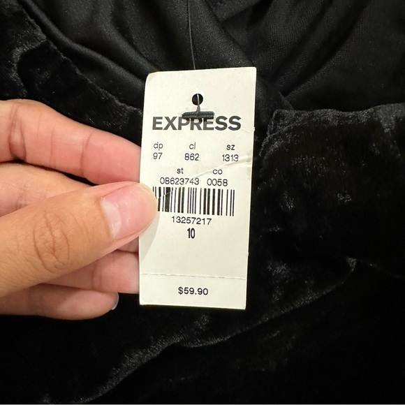 NWT Express Black Suede Off the Shoulder Velvet Top - Picture 5 of 5